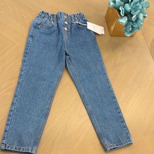 Mango Girls Blue Elastic Waist Denim Jeans